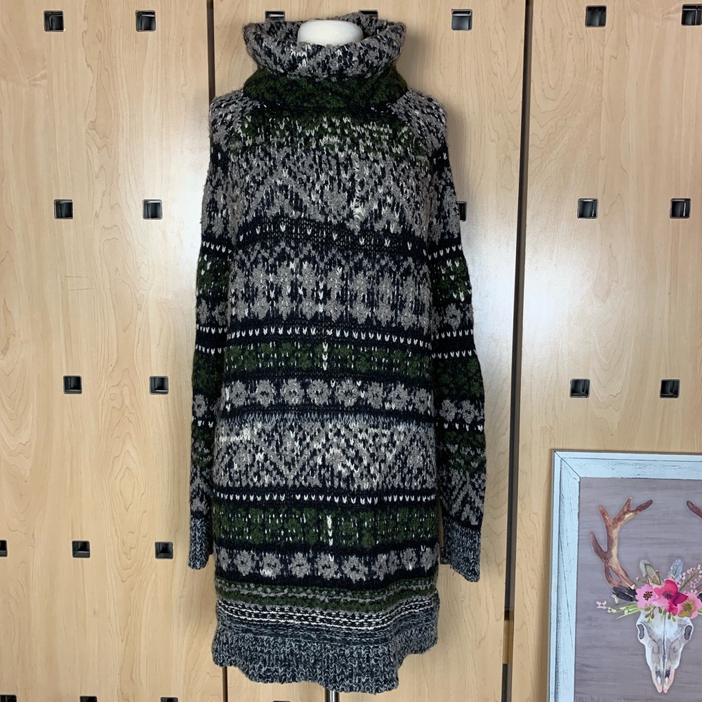 FREE PEOPLE mock neck wool sweater dress